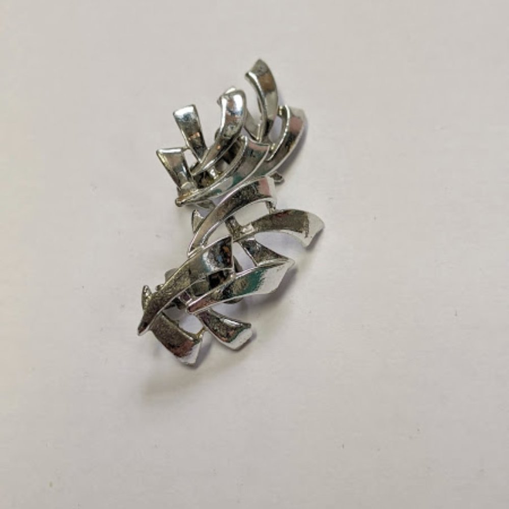 Vintage Coro Mid Century Bamboo Leaf Earrings